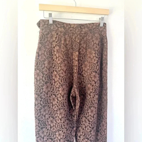 Moschino Cheap and Chic Brown Lace High Waisted Pants Made in Italy Size 10 - Picture 7 of 12